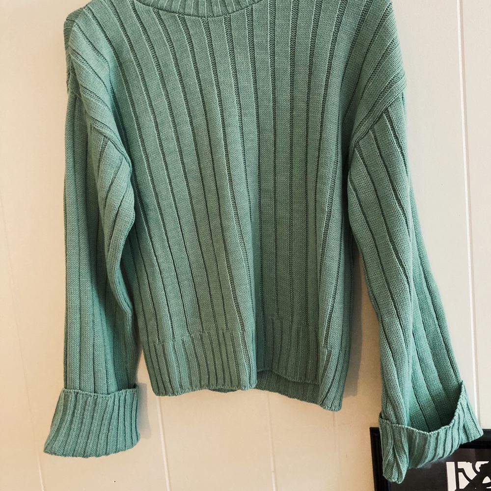 Green Nasty Gal Balloon Sleeve Sweater